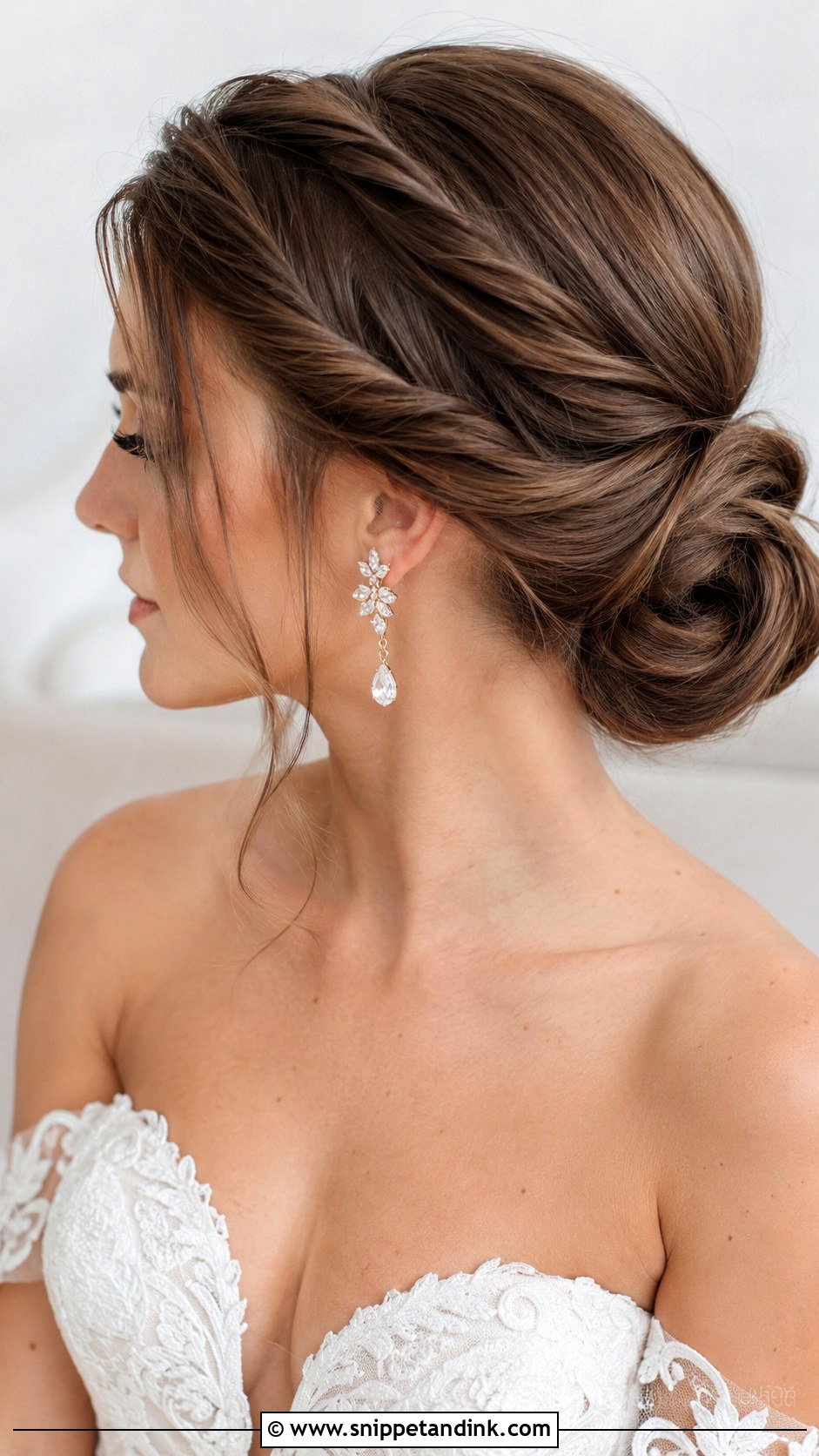 Side Twisted Low Bun - Snippet and Ink - 20 Side Bridal Hairstyles