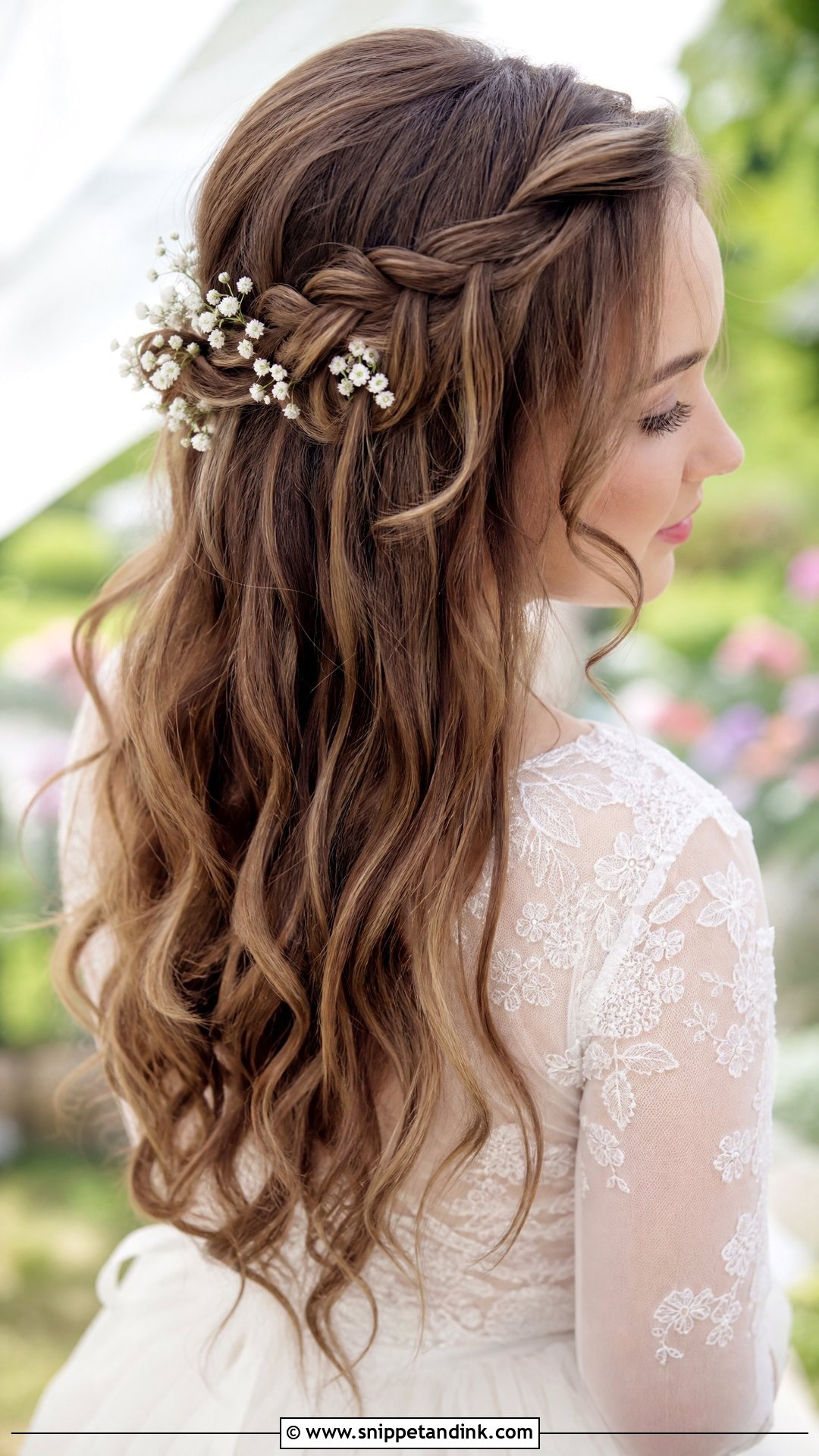 Side Waterfall Braid - Snippet and Ink - 20 Side Wedding Hair Ideas