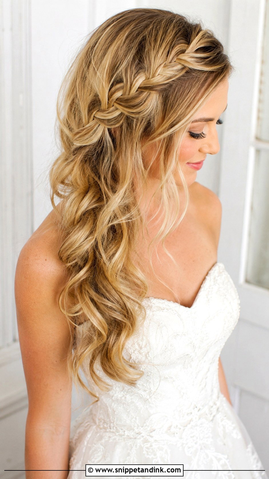 Side Waterfall Braid - Snippet and Ink - 20 Side Braid Wedding Ideas