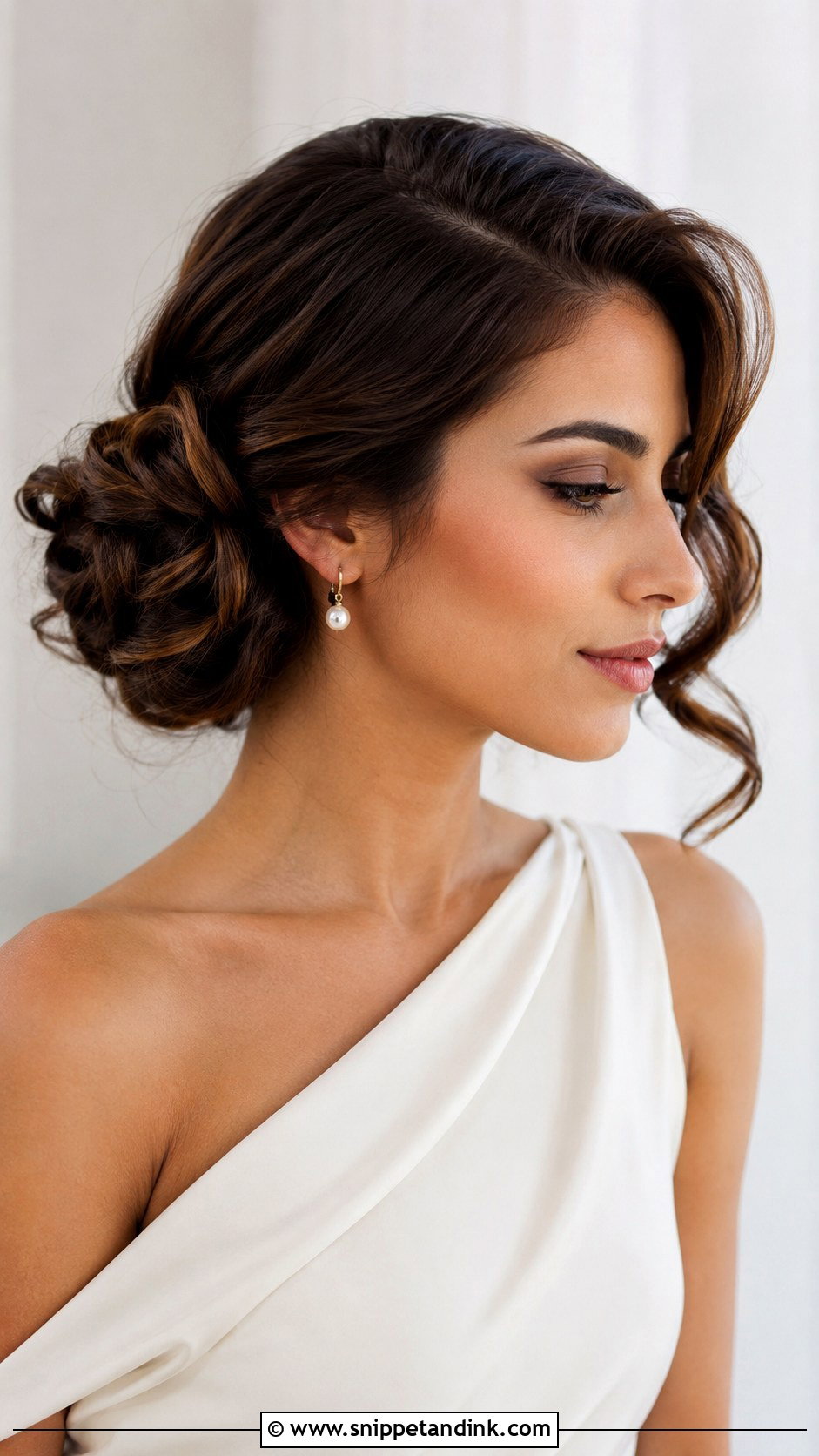 Side Wedding Bun For Short Hair - Snippet and Ink - 15 Wedding Buns for Short Hair