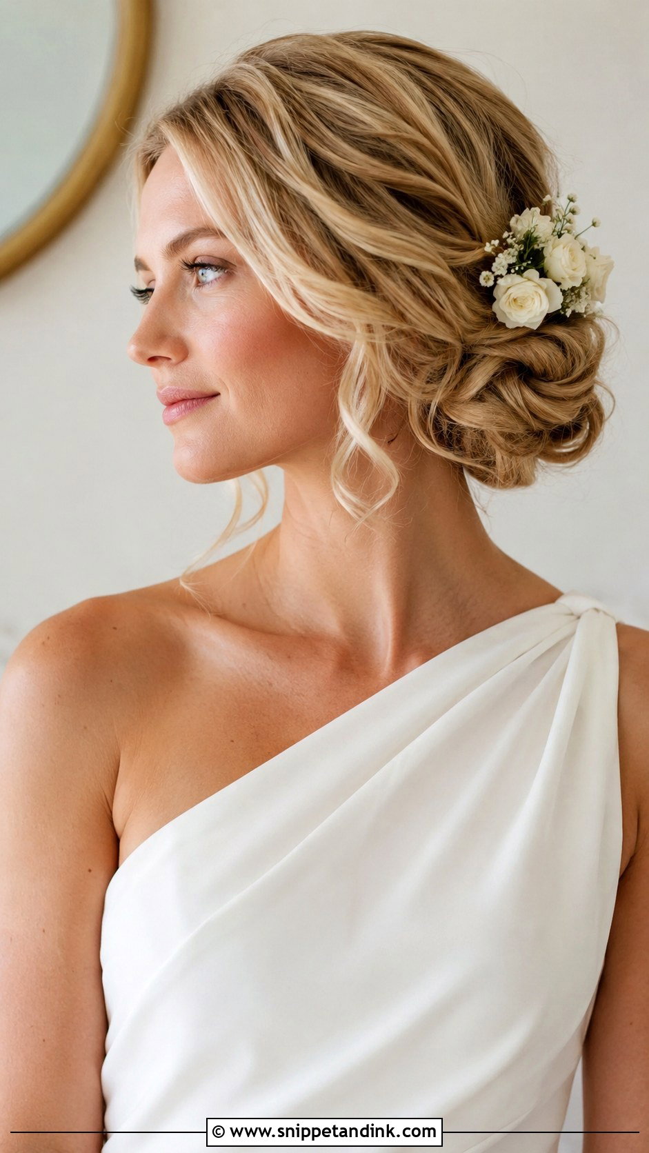 Side Wedding Bun - Snippet and Ink - 20 Hair Bun Wedding Style Ideas