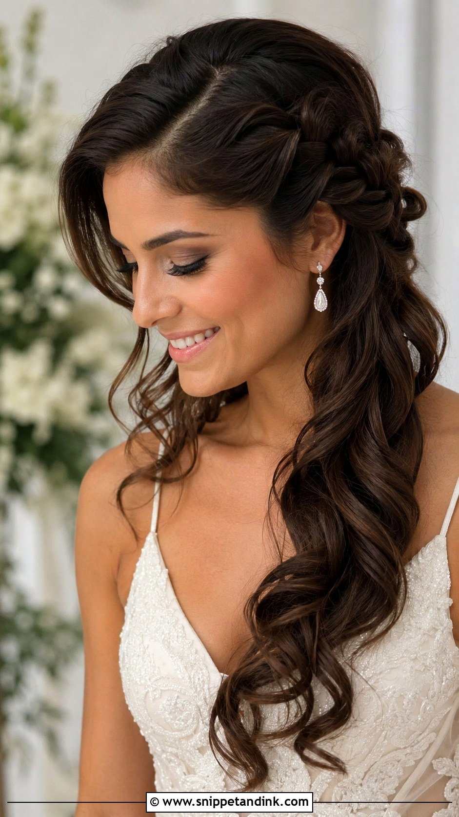 Side Wedding Hair Down Braid - Snippet and Ink - 15 Wedding Hair Down Braid Ideas