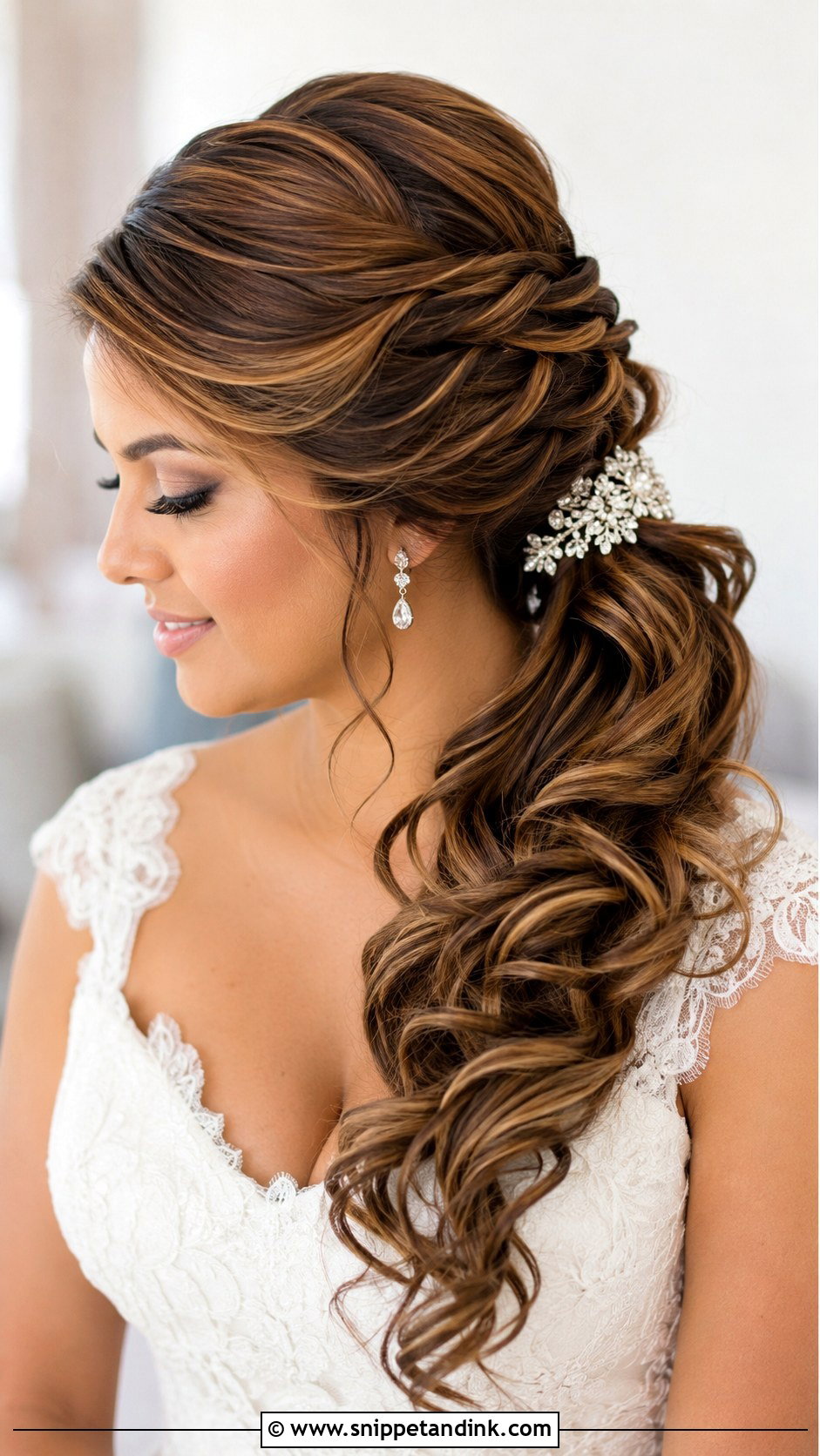 Side Wedding Ponytail Updo - Snippet and Ink - 15 Wedding Updos for Long Hair Ponytail