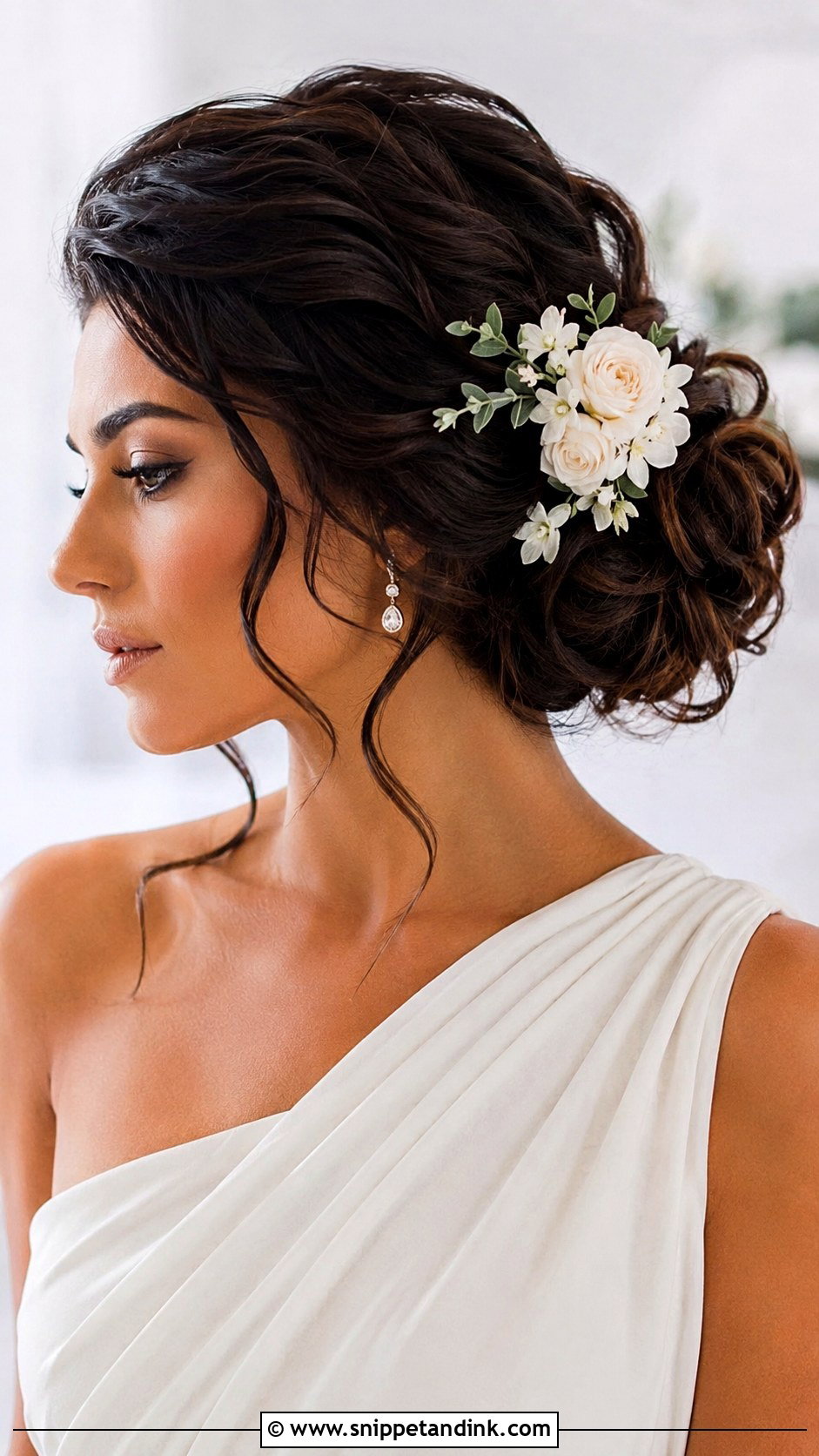 Side Wedding Updo With Flowers - Snippet and Ink - 15 Wedding Hair Updo with Flowers Ideas
