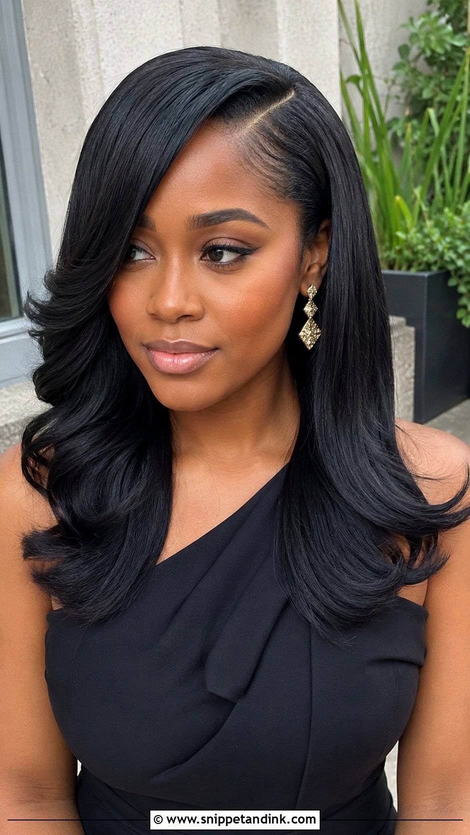 Silk Press Wedding Guest Hairstyle - Snippet and Ink - 15 Wedding Guest Hairstyles for Black Women