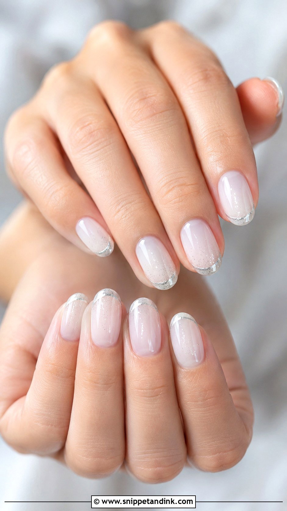 Silver Accent Acrylic Wedding Nails - Snippet and Ink - 20 Acrylic Nails for Wedding