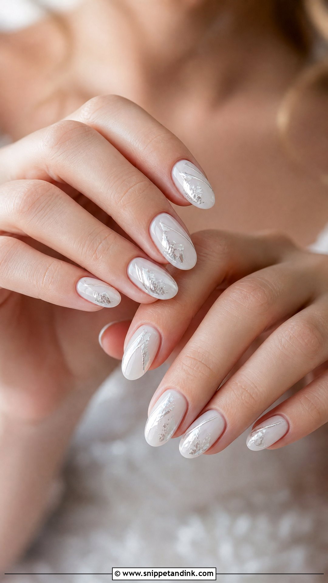 Silver Accent Bridal Nails - Snippet and Ink - 35 Bridal Nails Wedding