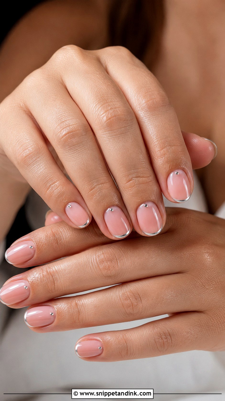 Silver Accent Bridal Nails - Snippet and Ink - 20 Cute Bridal Nails