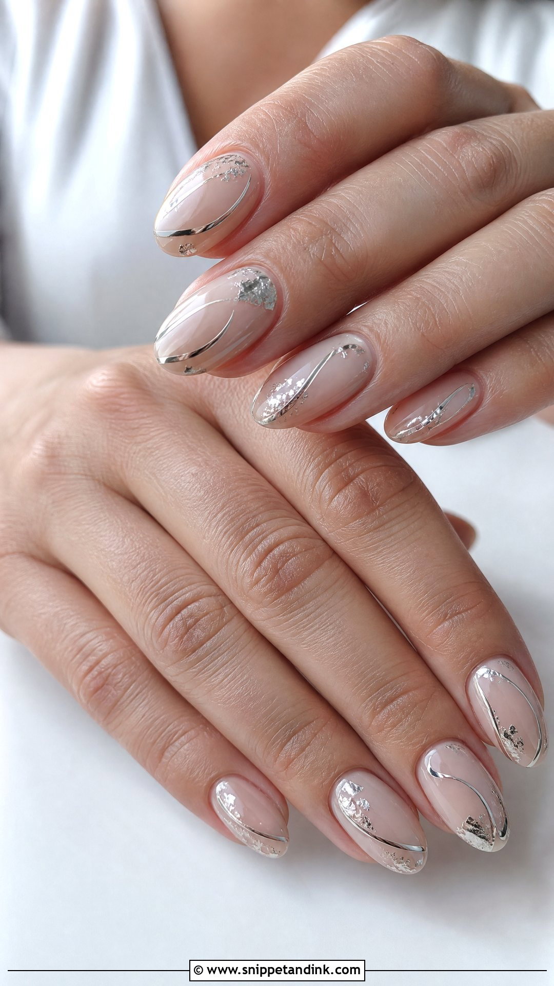 Silver Accent Wedding Nails - Snippet and Ink - 25 Wedding Nails 2024