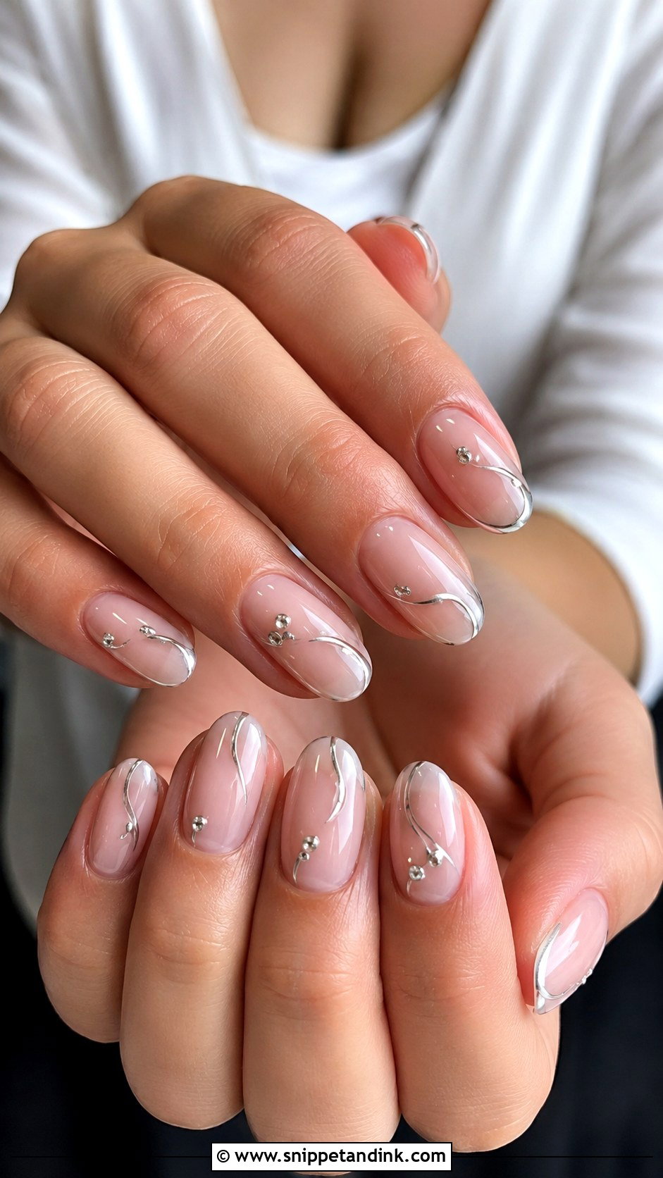 Silver Accent Wedding Nails - Snippet and Ink - 30 Wedding Nail Art Design for Bride Ideas