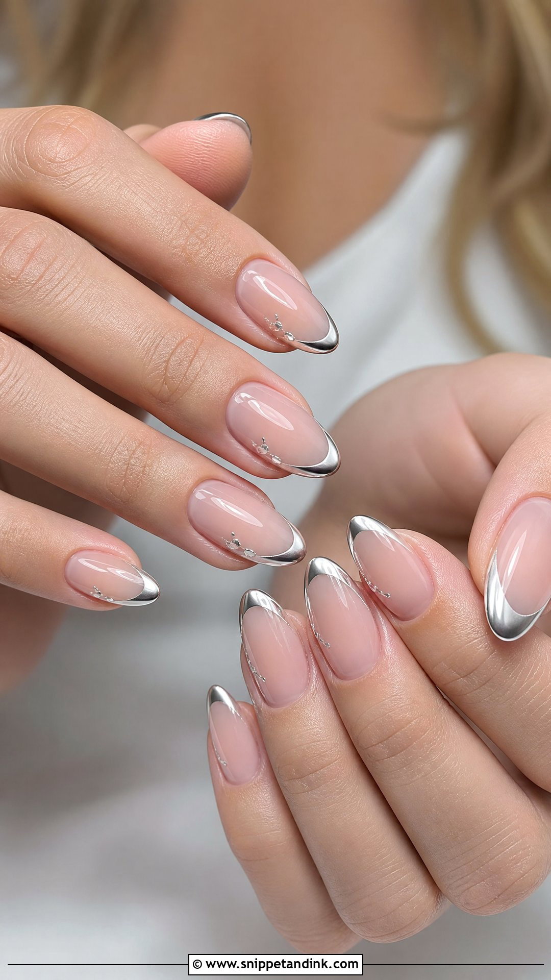 Silver Accent Wedding Nails - Snippet and Ink - 35 Nails for Wedding