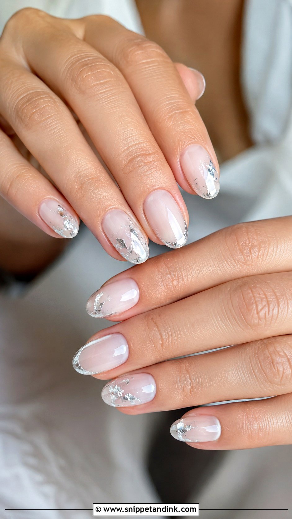 Silver Accent Wedding Nails - Snippet and Ink - 35 Wedding Nail Ideas