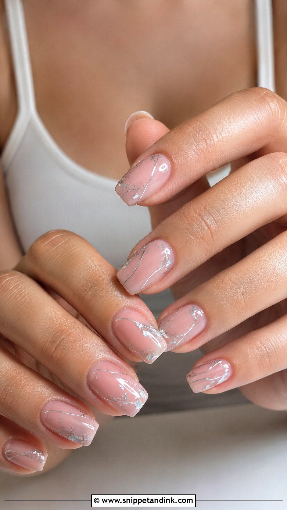 Silver Accent Wedding Nails - Snippet and Ink - 20 Wedding Inspo Nails