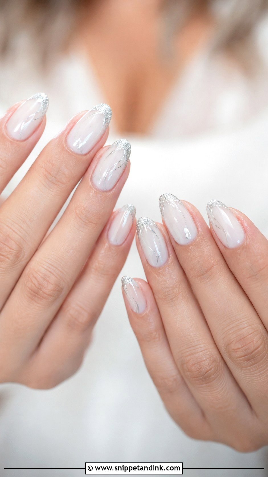 Silver Accent Wedding Nails - Snippet and Ink - 20 Wedding Nails Art