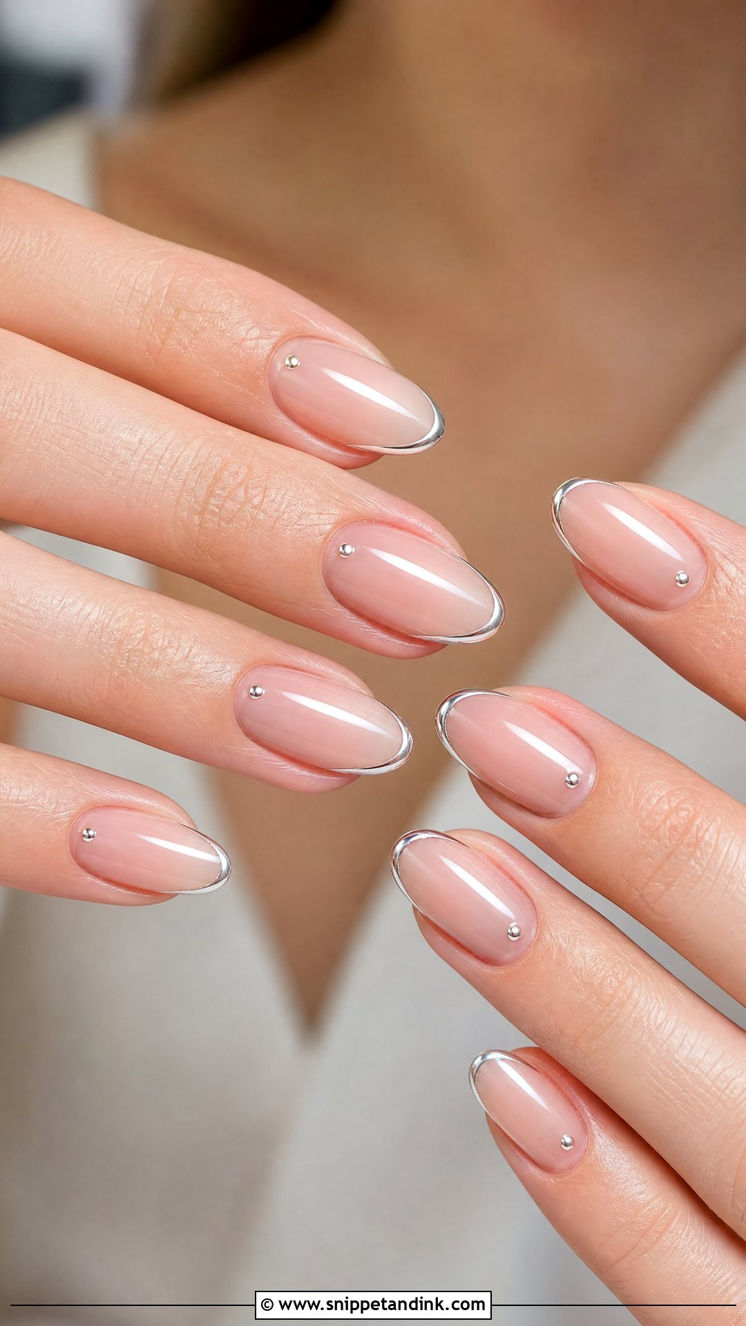 Silver Accent Wedding Nails - Snippet and Ink - 25 Wedding Nail Art for Bride Ideas