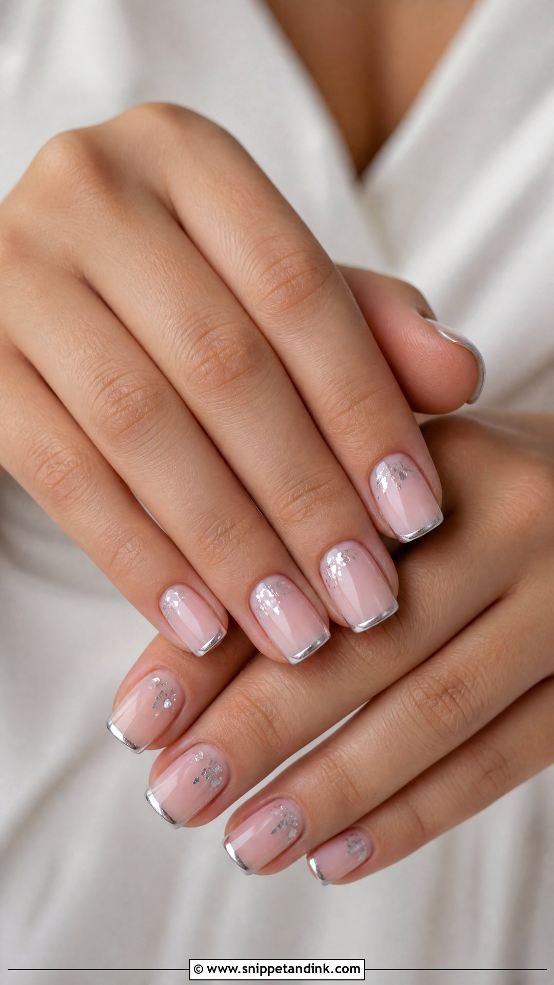 Silver Accent Wedding Nails - Snippet and Ink - 25 Wedding Nail Designs