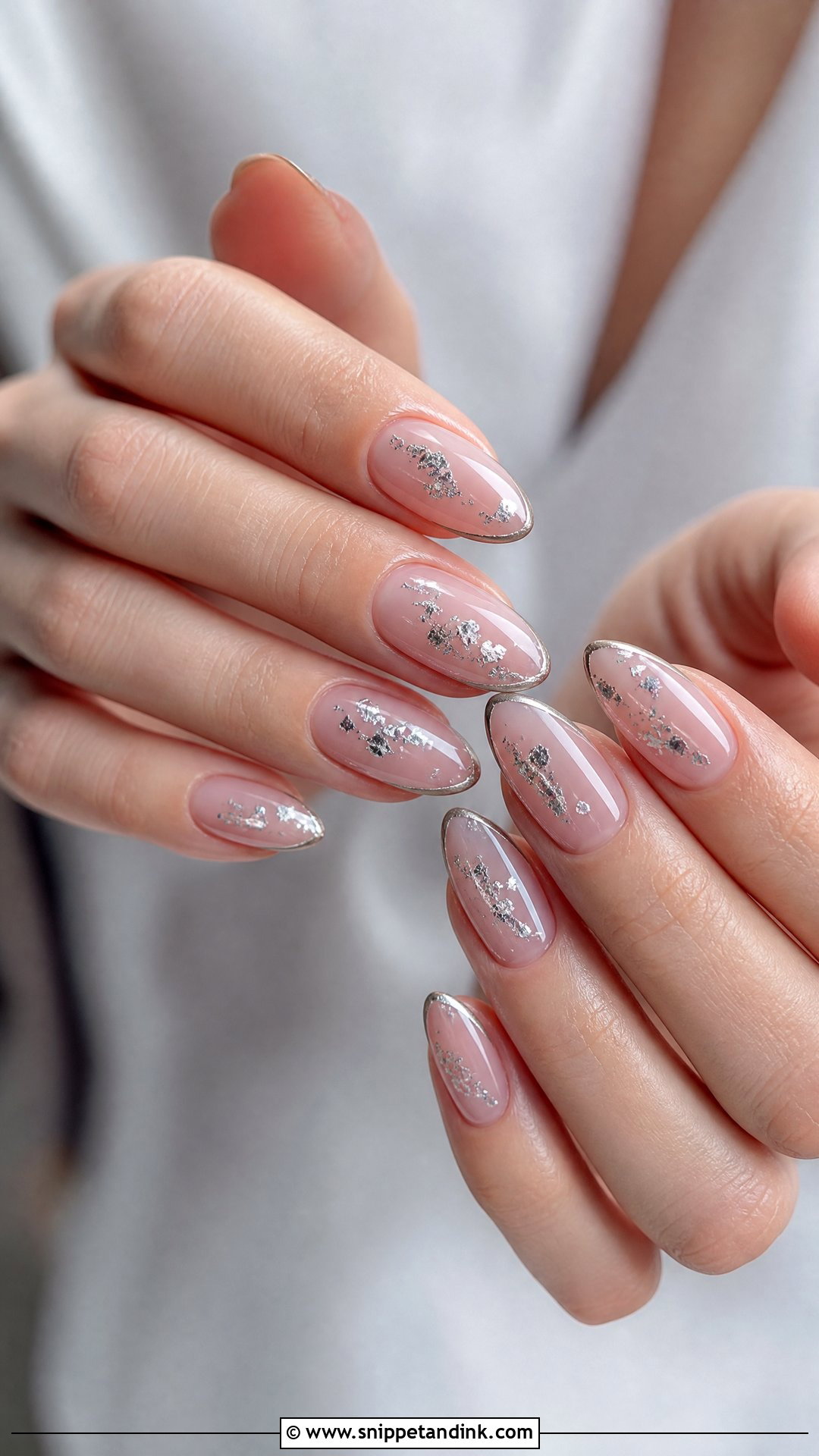 Silver Accent Wedding Nails - Snippet and Ink - 25 Wedding Nails Inspiration