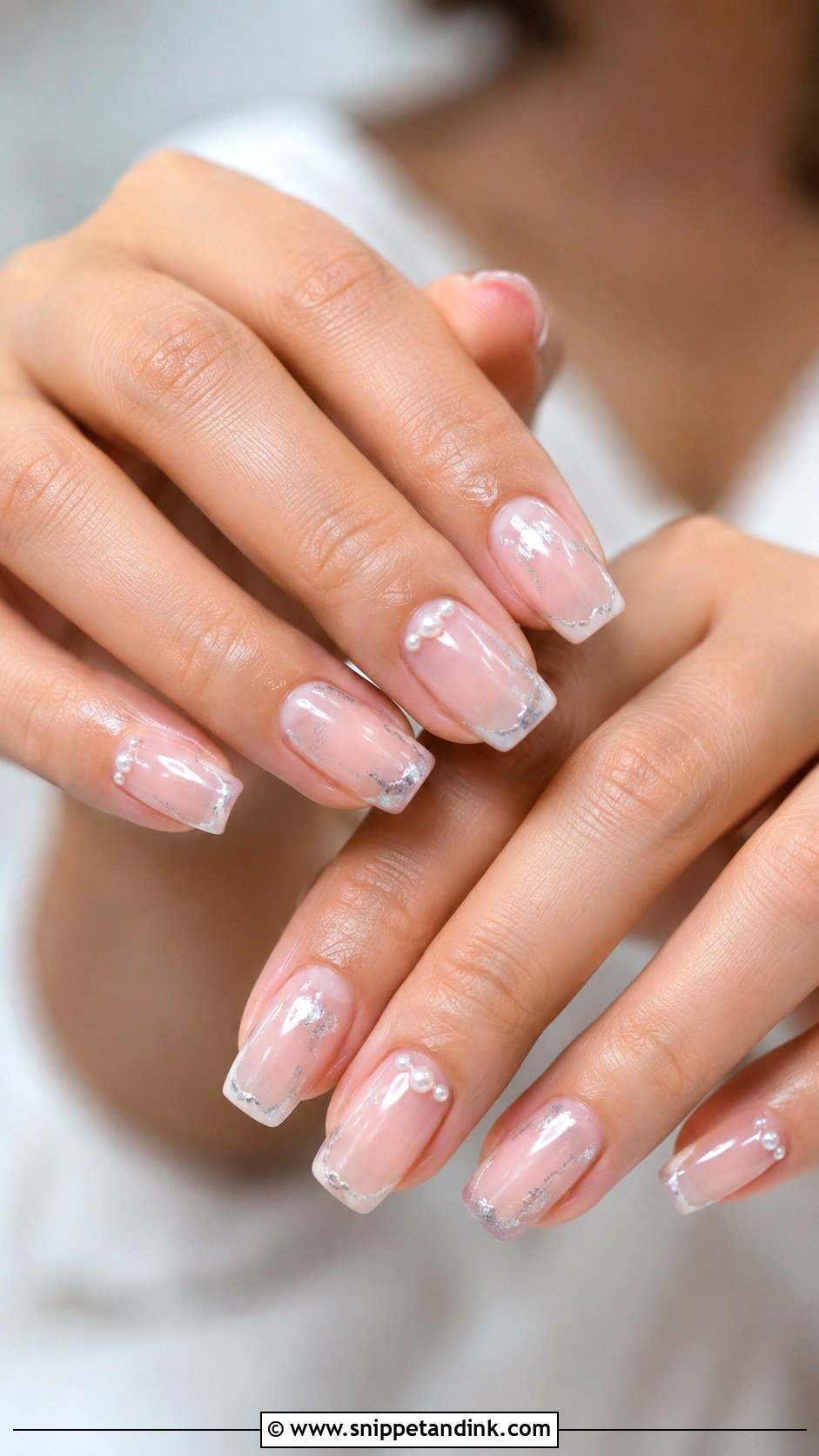 Silver And Pearl Wedding Nails - Snippet and Ink - 20 Pearl Wedding Nails for Bride