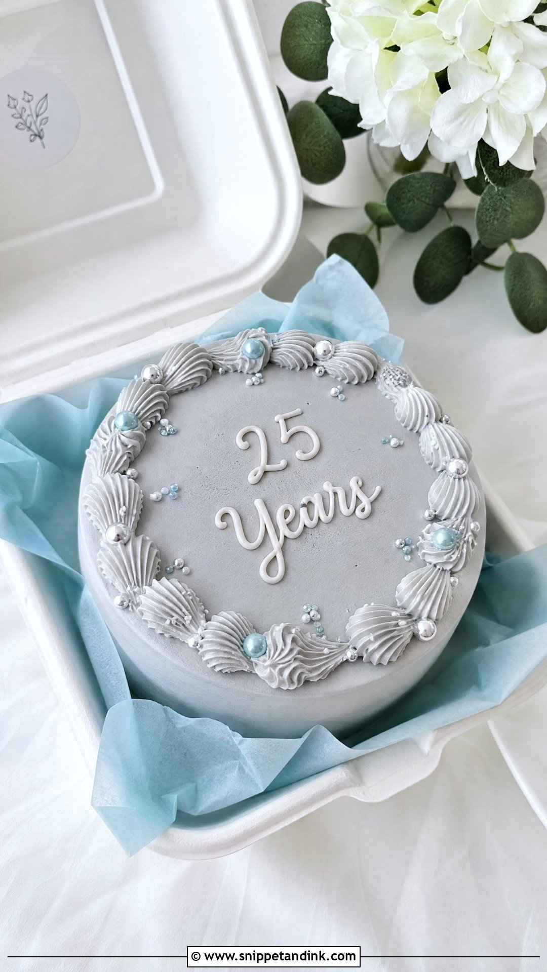 Silver Anniversary Bento Cake - Snippet and Ink - 30 Anniversary Bento Cake Ideas