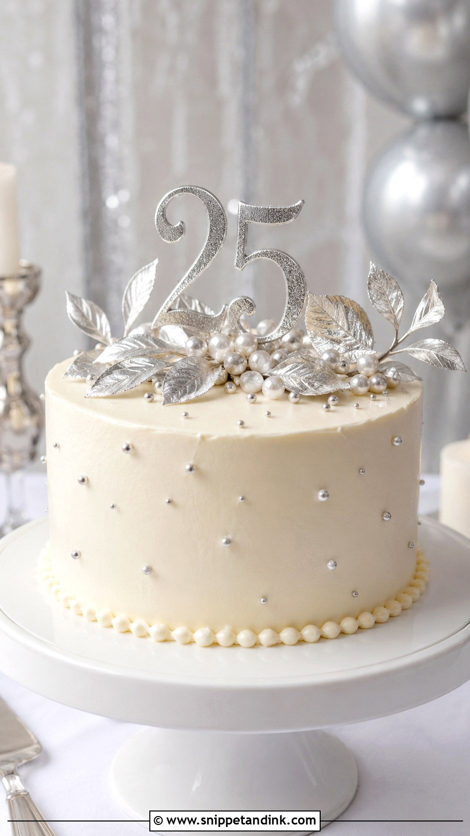 Silver Anniversary Cake - Snippet and Ink - 20 Cakes for 25th Anniversary