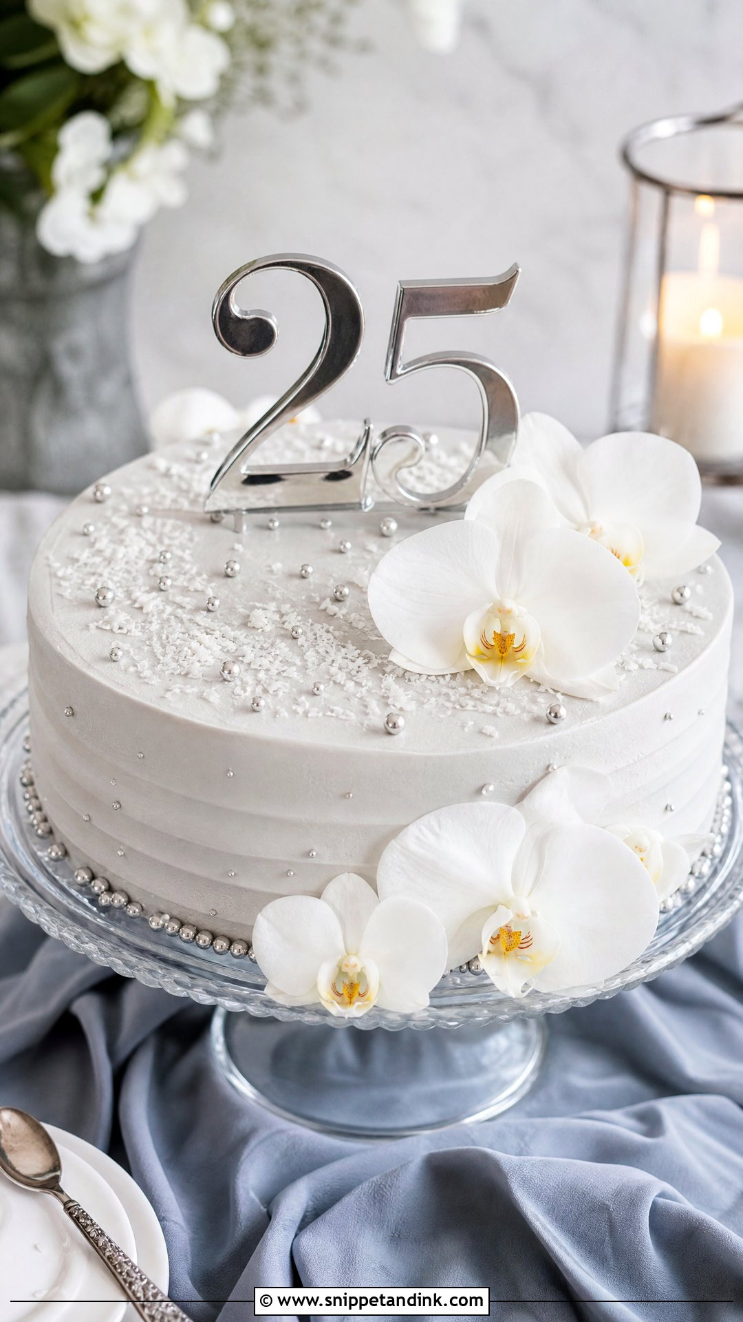 Silver Anniversary Cake - Snippet and Ink - 30 Marriage Anniversary Cake Design Ideas