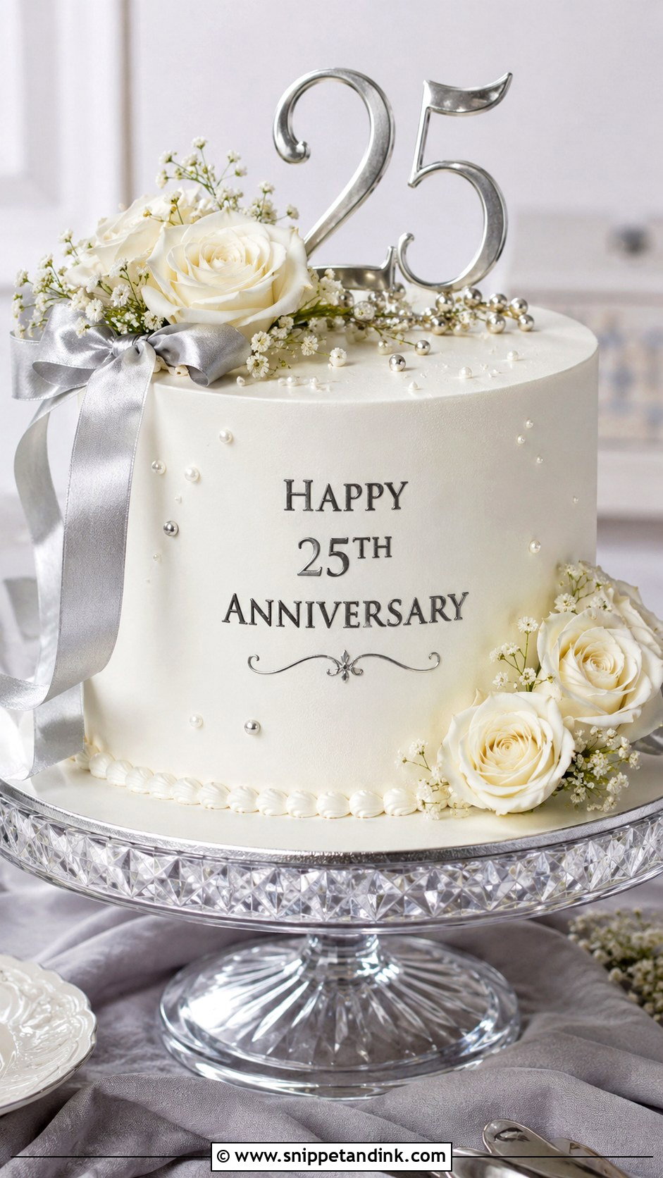 Silver Anniversary Cake - Snippet and Ink - 20 Couple Anniversary Cake Ideas