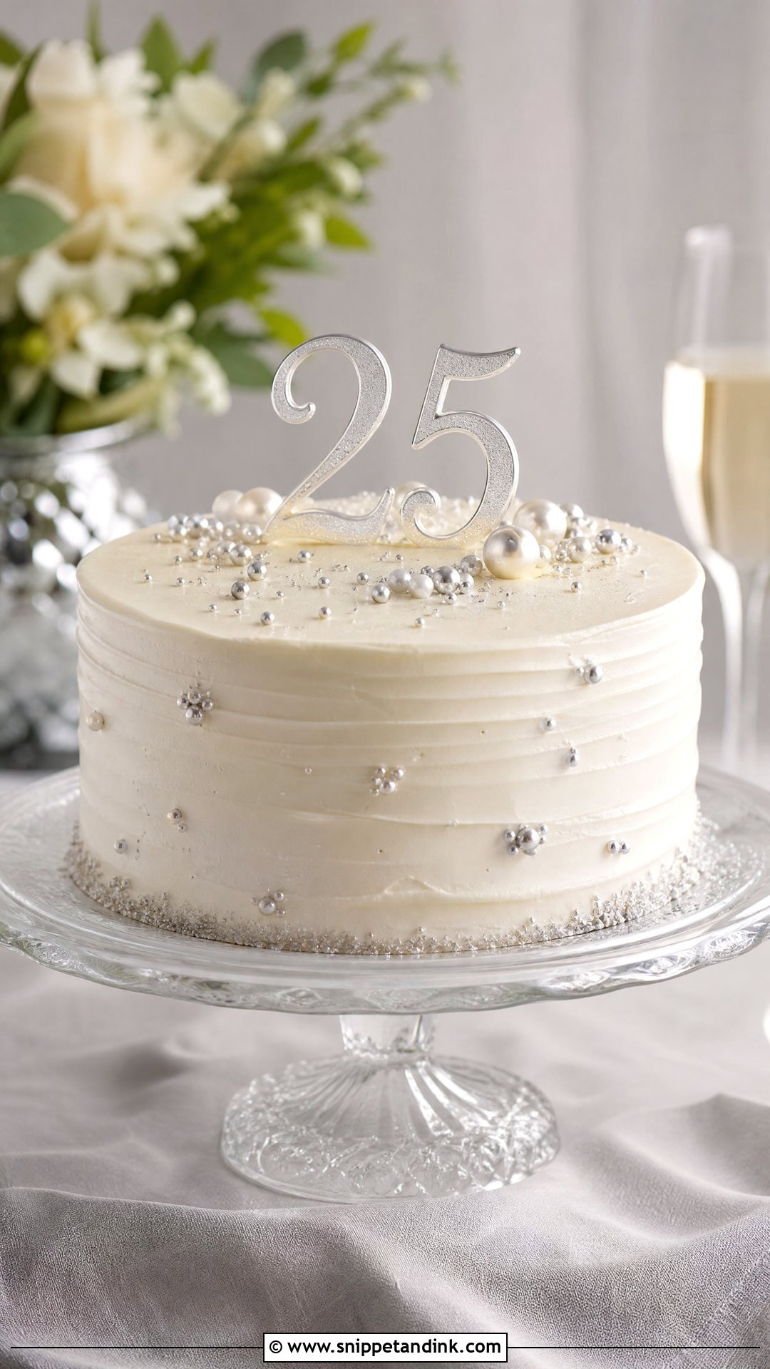 Silver Anniversary Cake - Snippet and Ink - 25 Simple Anniversary Cake Ideas