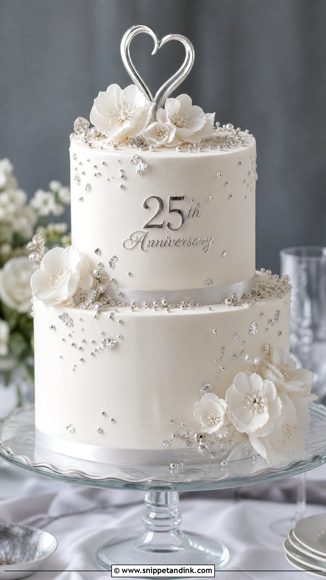 Silver Anniversary Cake - Snippet and Ink - 25 Unique Wedding Anniversary Cake Ideas