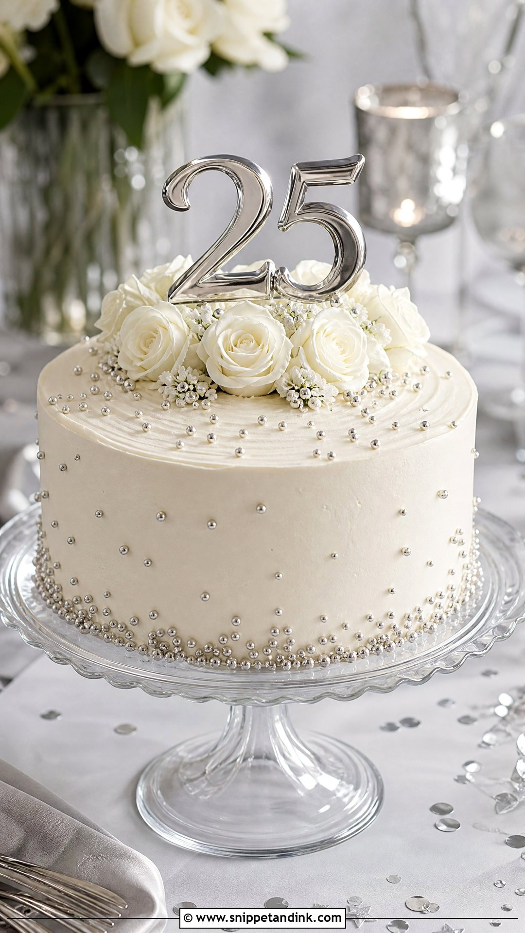 Silver Anniversary Cake - Snippet and Ink - 30 25th Anniversary Cake Ideas