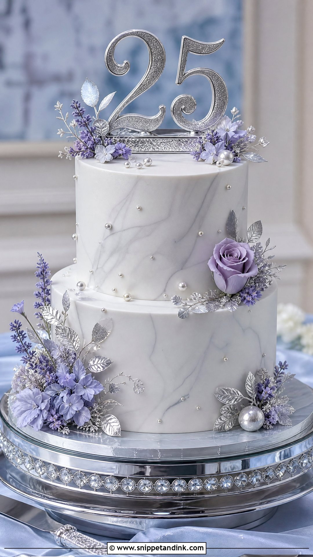 Silver Anniversary Cake - Snippet and Ink - 30 Couple Anniversary Cake Ideas