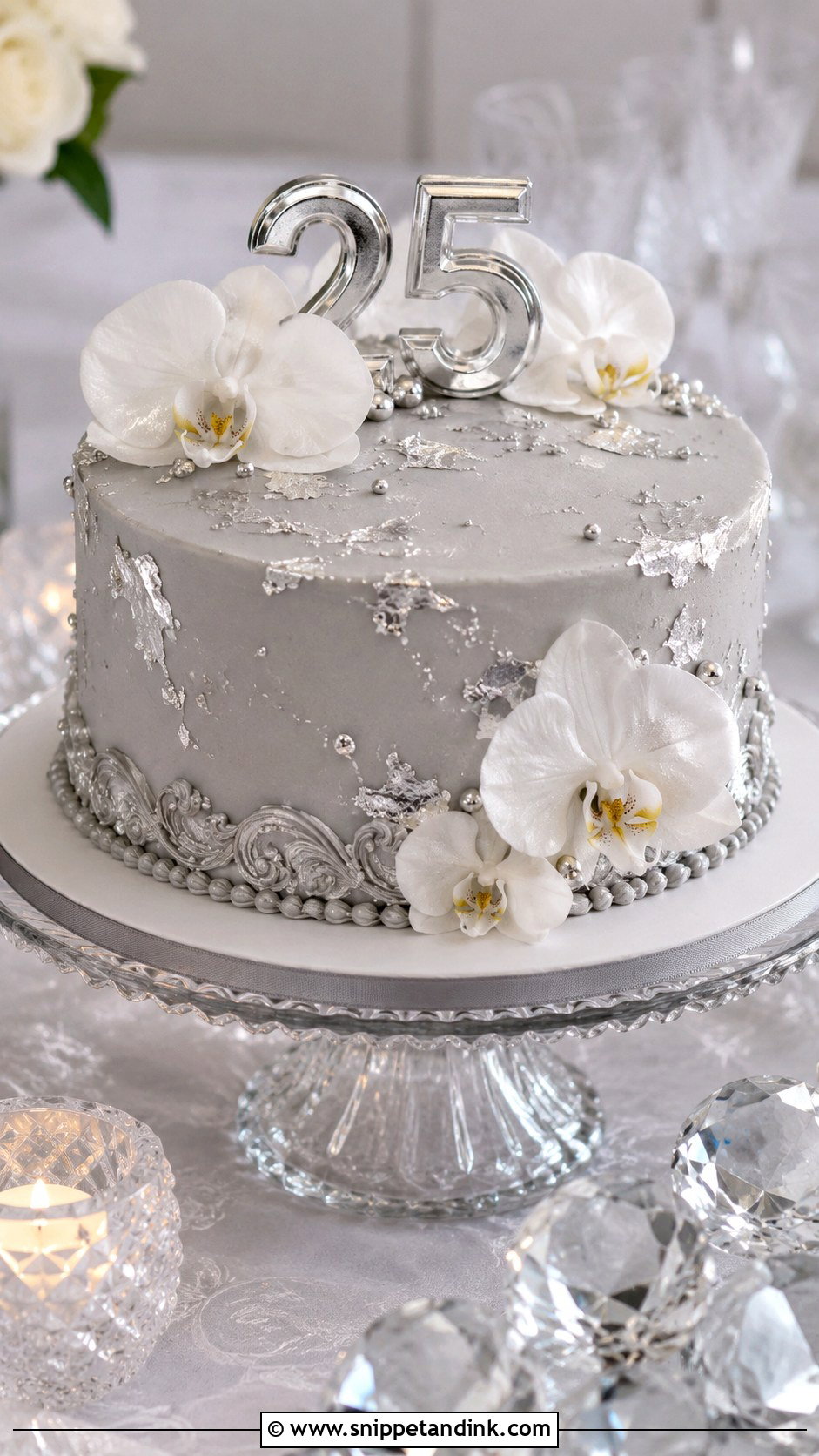 Silver Anniversary Cake - Snippet and Ink - 20 Anniversary Cake Photo Ideas