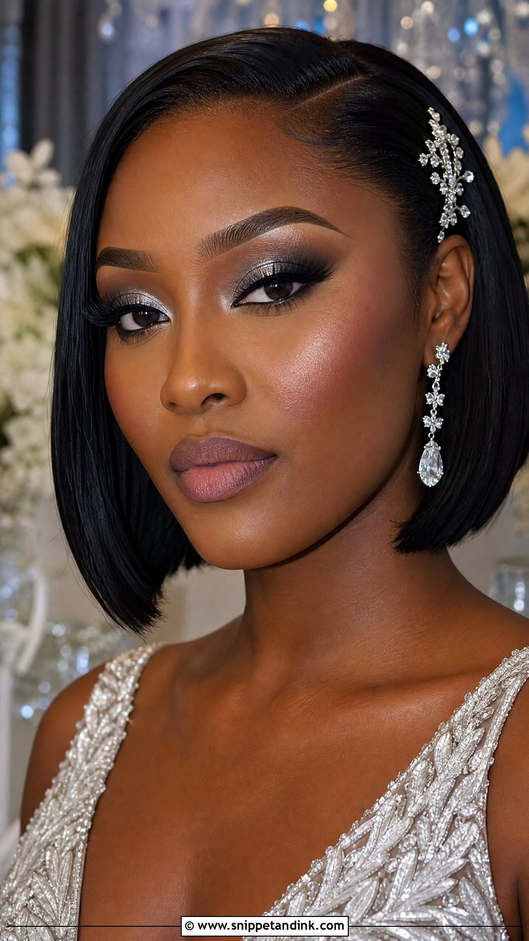 Silver Black Bridal Makeup - Snippet and Ink - 30 Black Bridal Makeup Ideas