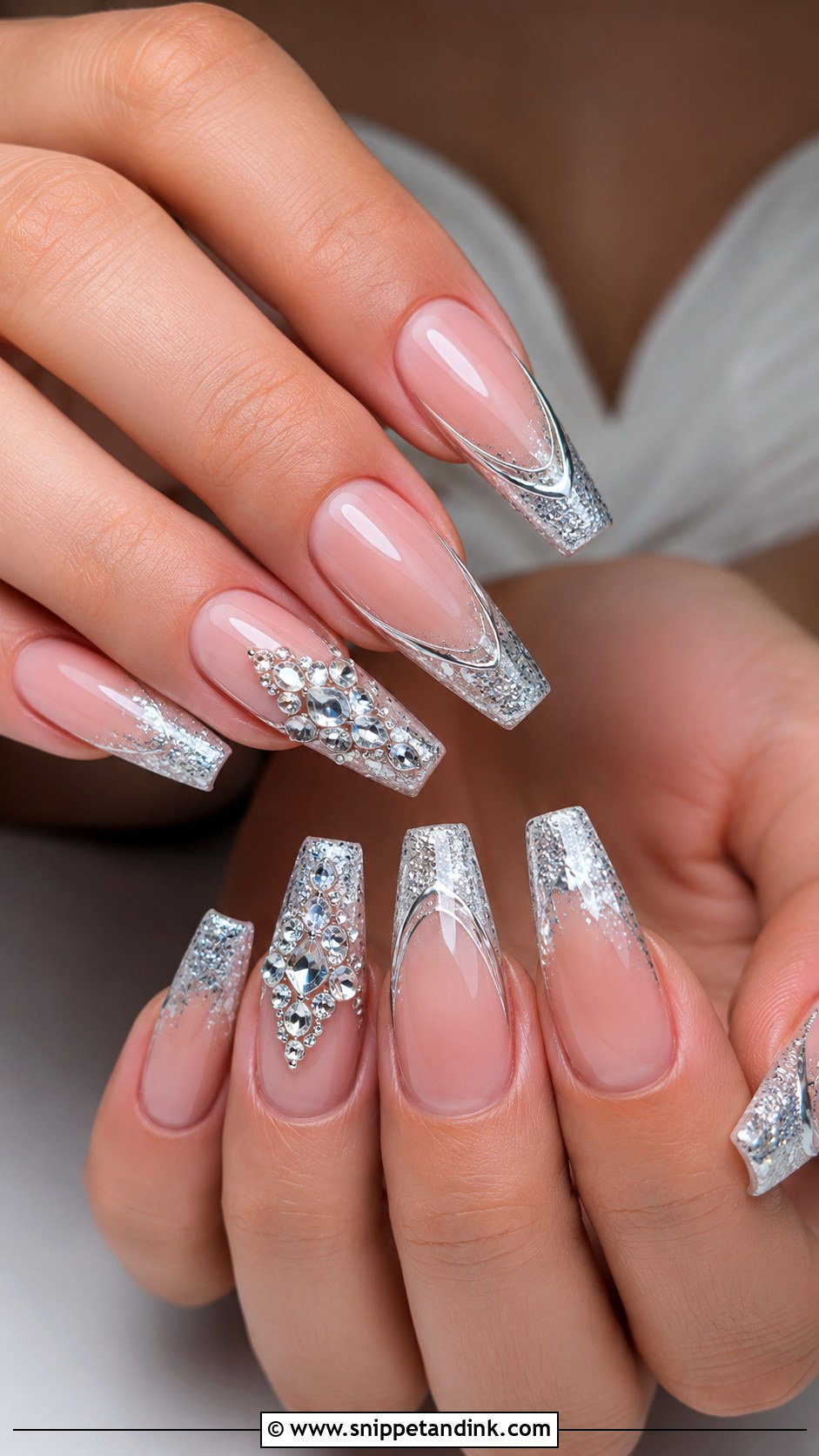 Silver Bling Wedding Nails - Snippet and Ink - 20 Bling Wedding Nails
