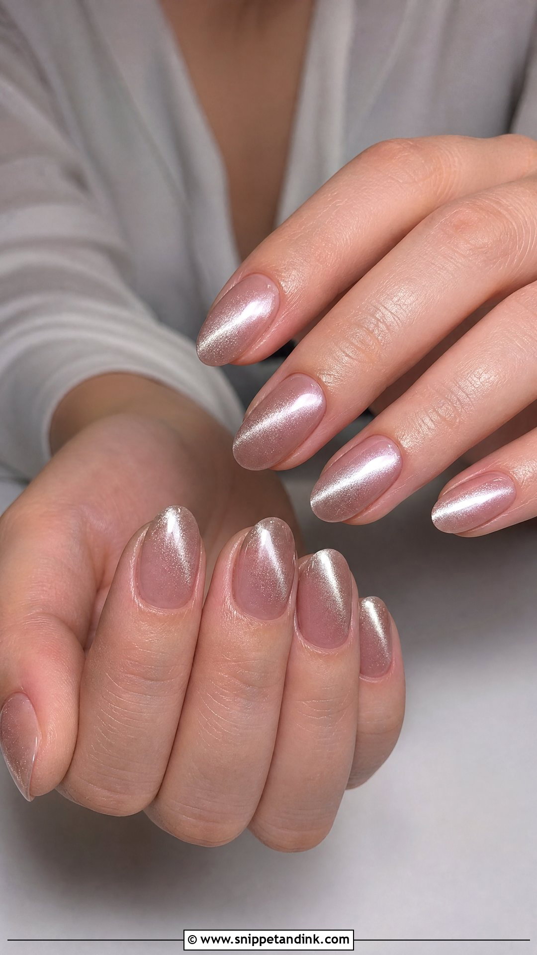 Silver Cat Eye Bridal Nails - Snippet and Ink - 25 Cat Eye Bridal Nails