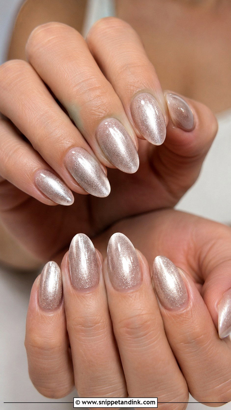 Silver Cat Eye Wedding Nails - Snippet and Ink - 20 Silver Wedding Nails