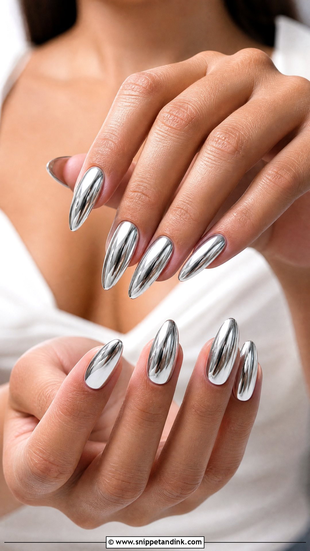 Silver Chrome Bachelorette Nails - Snippet and Ink - 35 Bachelorette Nails