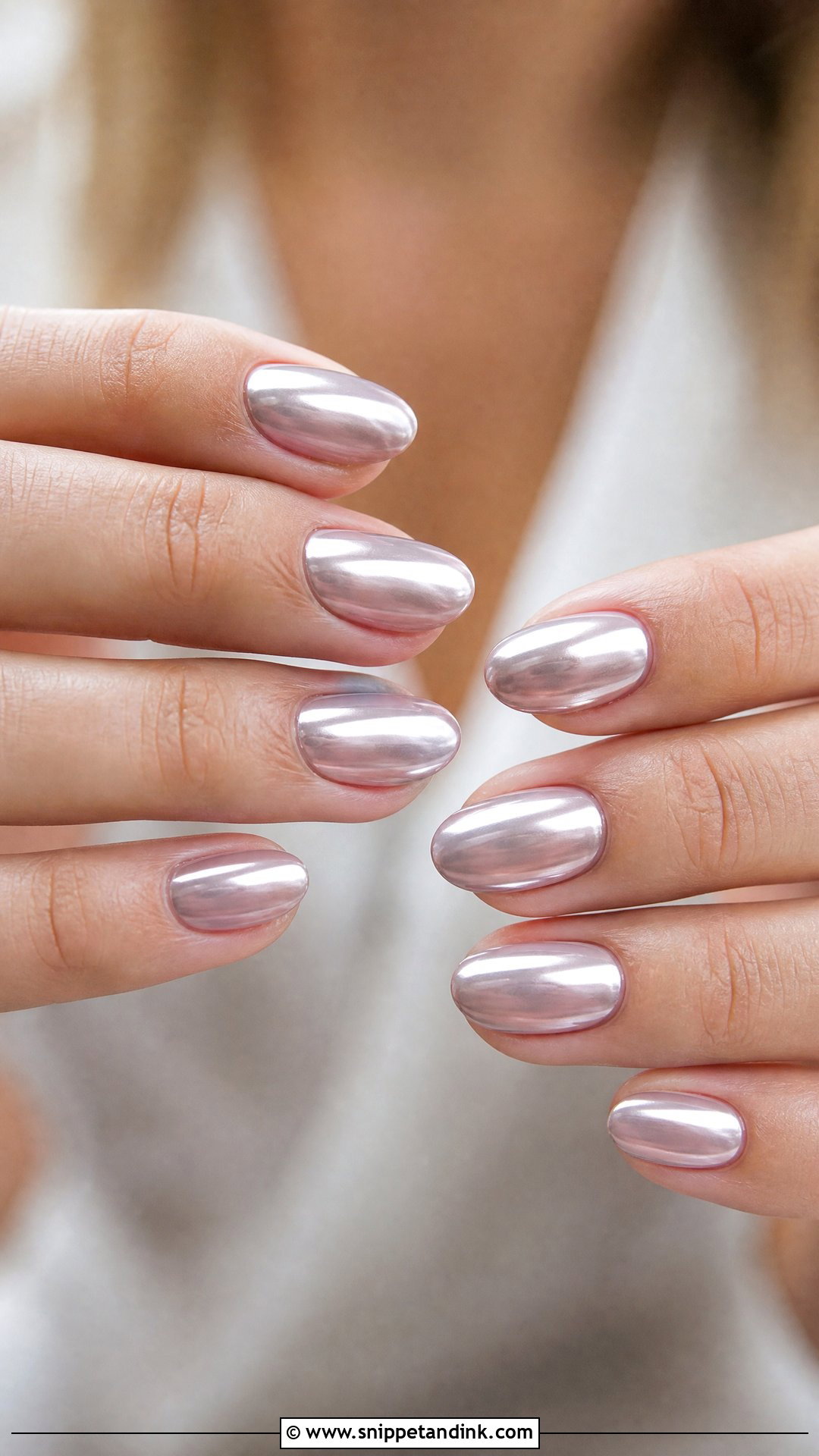 Silver Chrome Bridal Party Nails - Snippet and Ink - 25 Bridal Party Nails