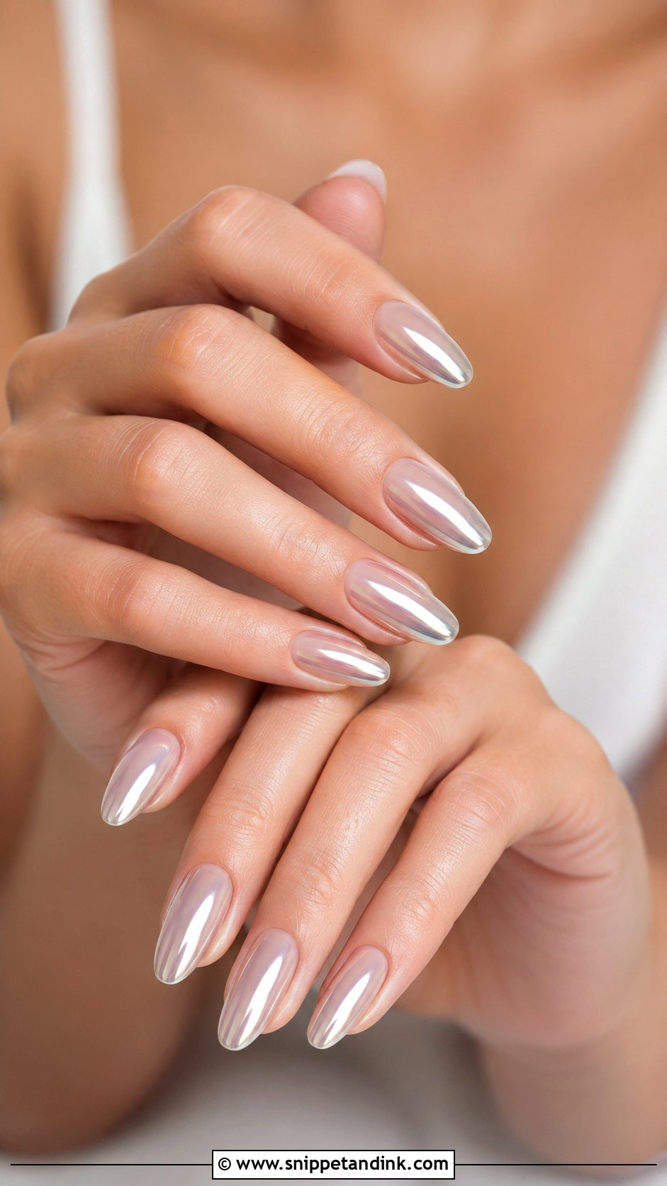 Silver Chrome Bride Nails - Snippet and Ink - 20 Bride Chrome Nails