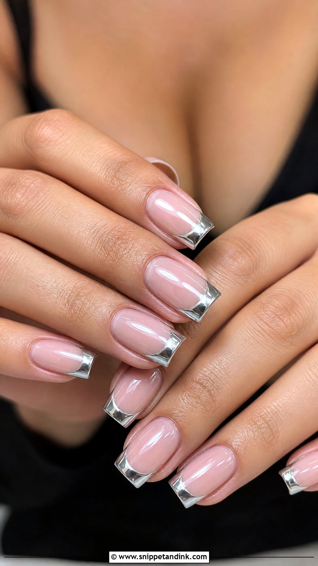 Silver Chrome French Wedding Nails - Snippet and Ink - 25 Nail for Wedding Ideas