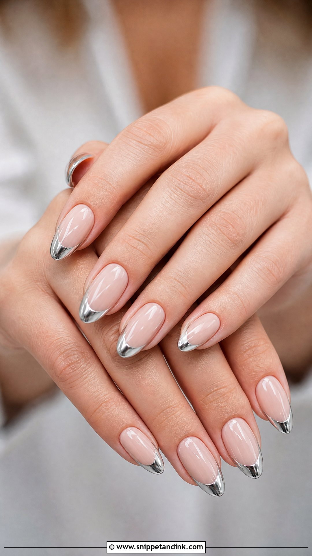 Silver Chrome Wedding Guest Nails - Snippet and Ink - 35 Wedding Guest Nails
