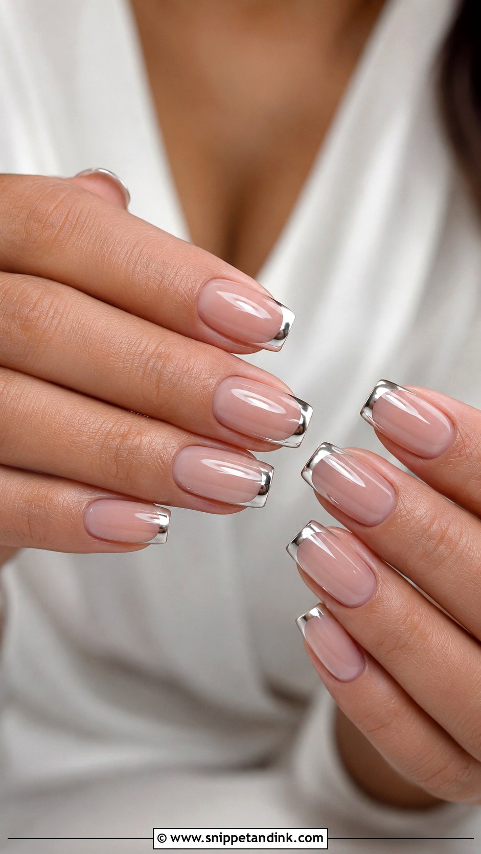 Silver Chrome Wedding Nails - Snippet and Ink - 20 Wedding Nail Inspo Ideas