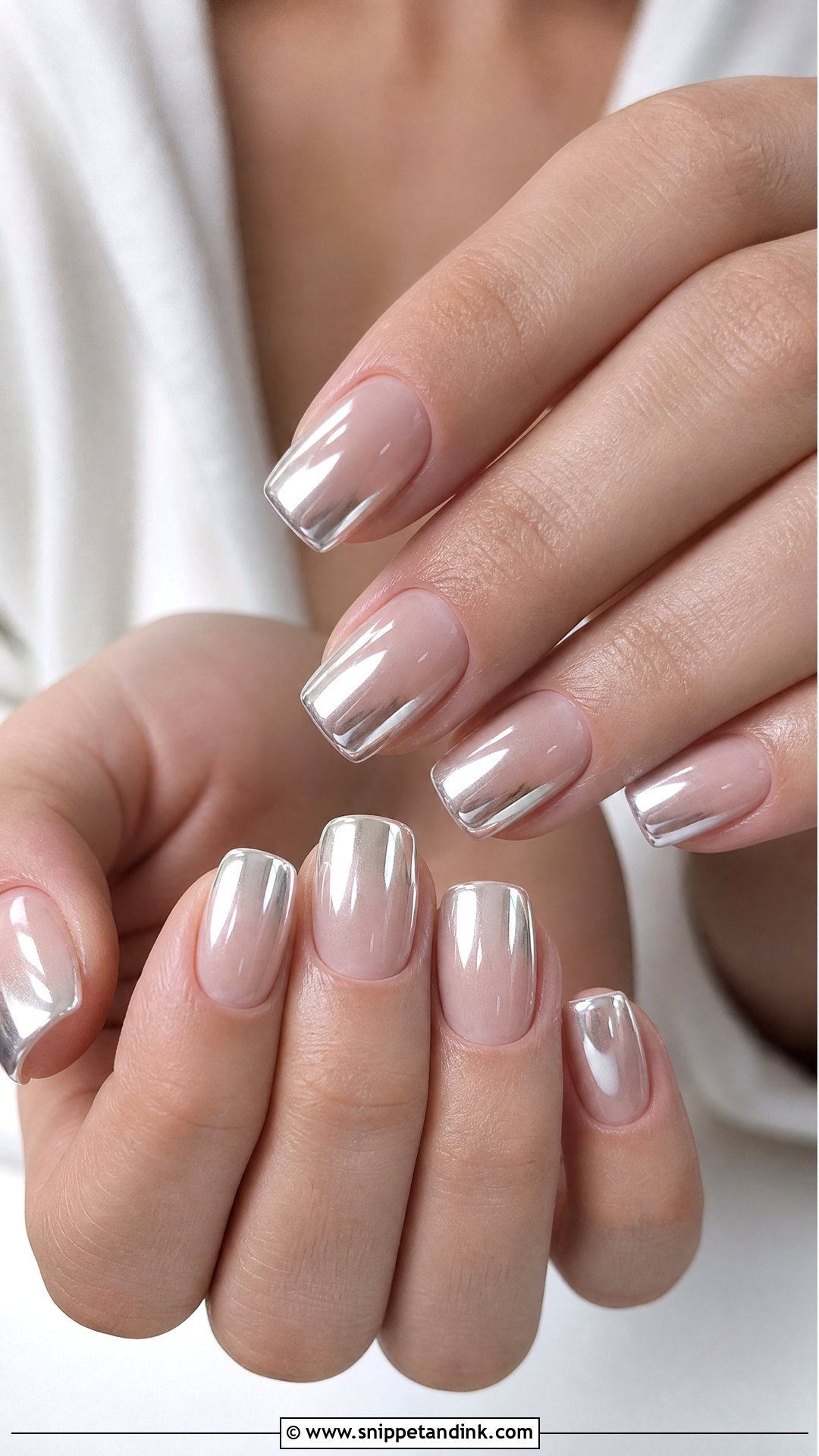 Silver Chrome Wedding Nails - Snippet and Ink - 25 Chrome Wedding Nails
