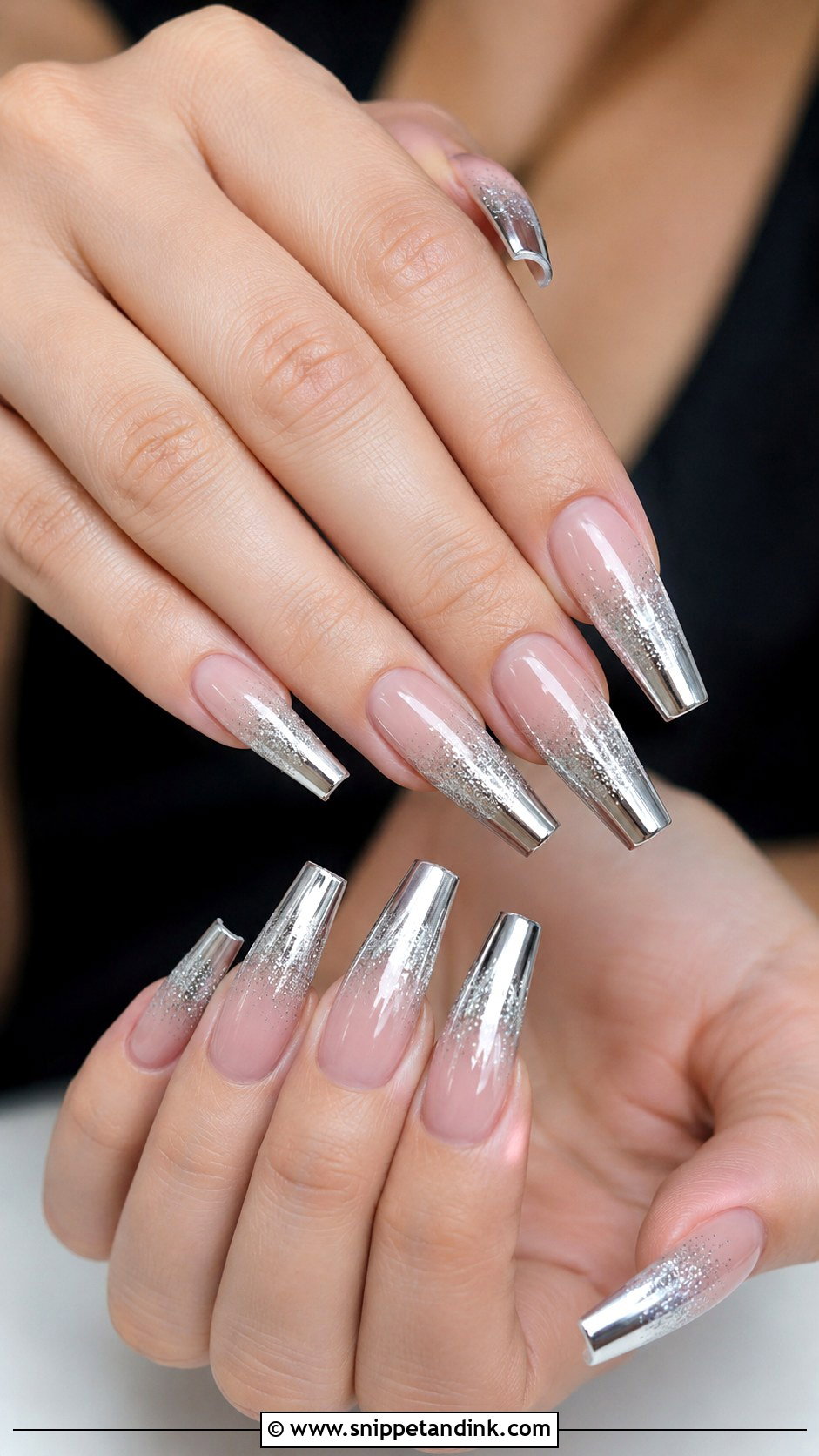 Silver Coffin Wedding Nails - Snippet and Ink - 20 Silver Wedding Nails