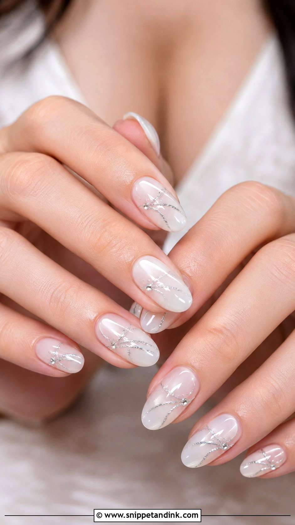 Silver Detail Pre Wedding Nails - Snippet and Ink - 20 Pre Wedding Nails for Bride