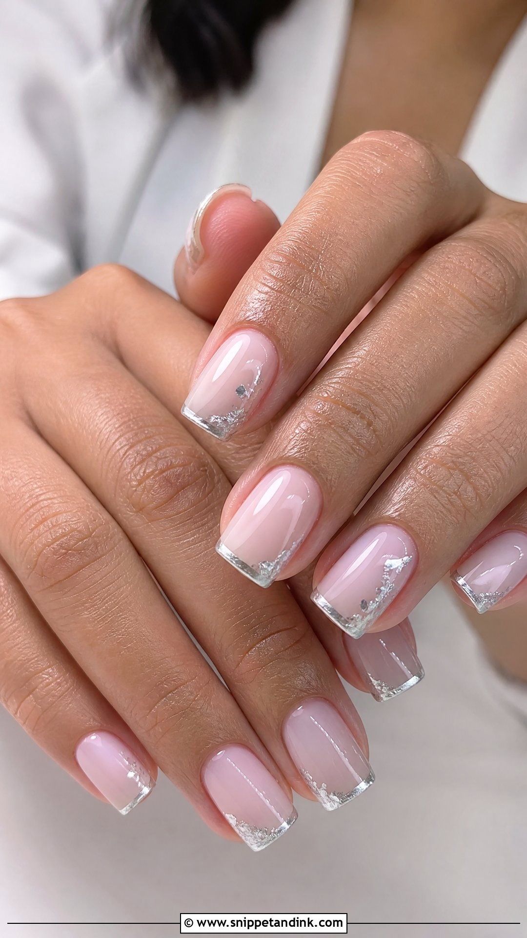 Silver Detail Wedding Nails - Snippet and Ink - 25 Elegant Wedding Nails Design