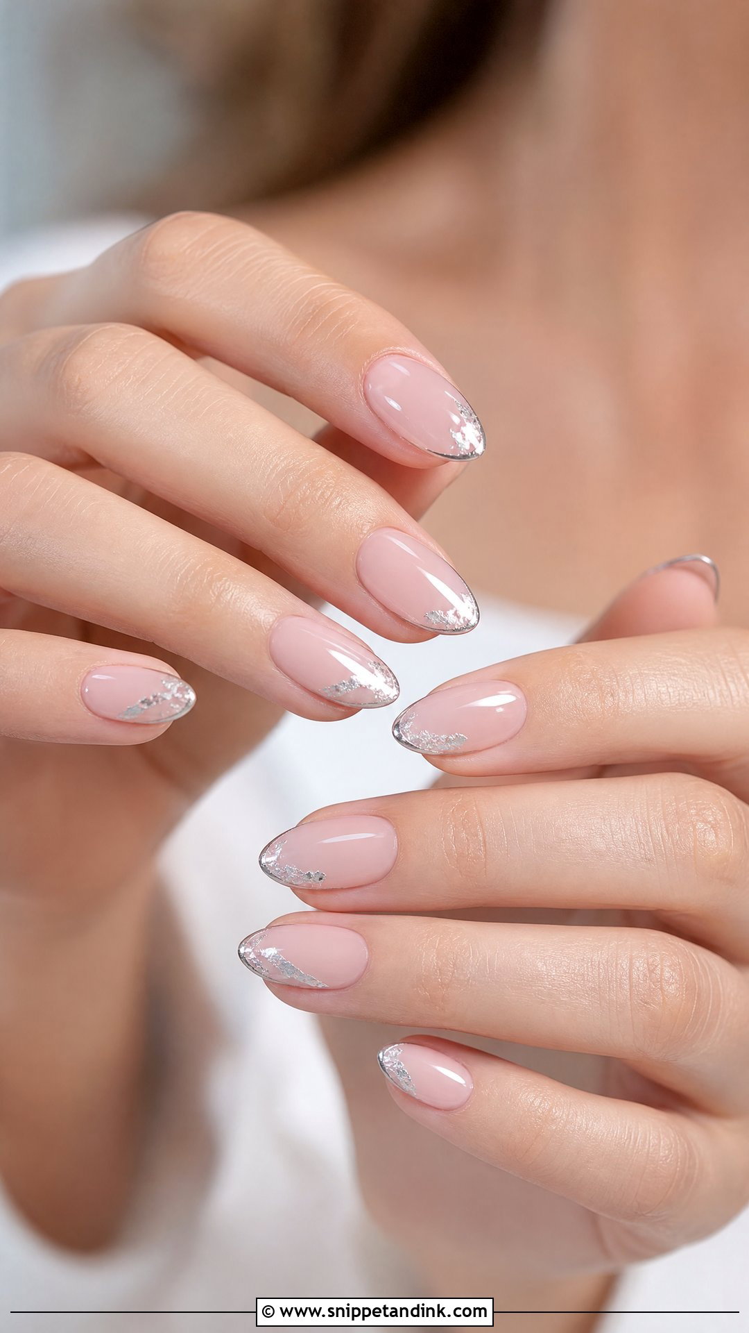 Silver Detail Wedding Nails - Snippet and Ink - 25 Trendy Wedding Nails