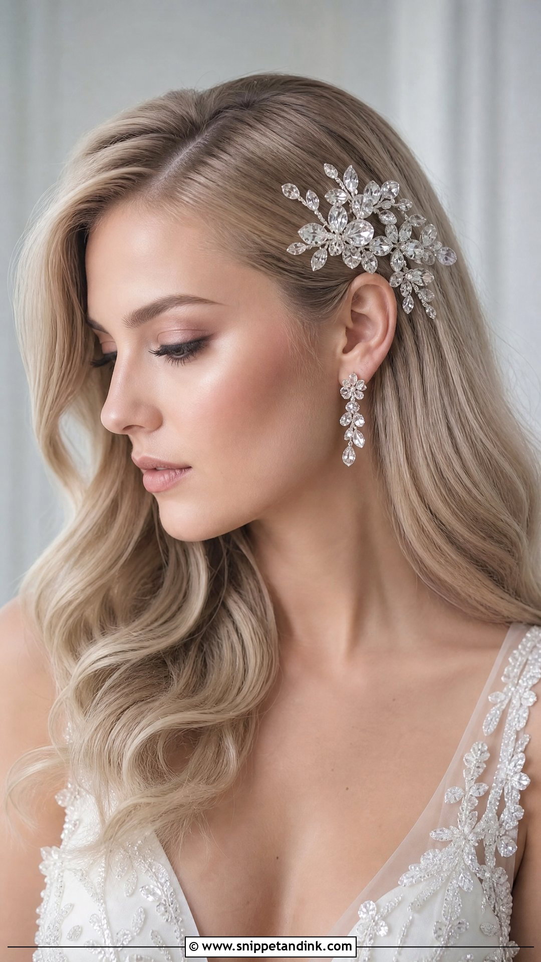 Silver Floral Bridal Hair Accessories - Snippet and Ink - 15 Floral Bridal Hair Accessories