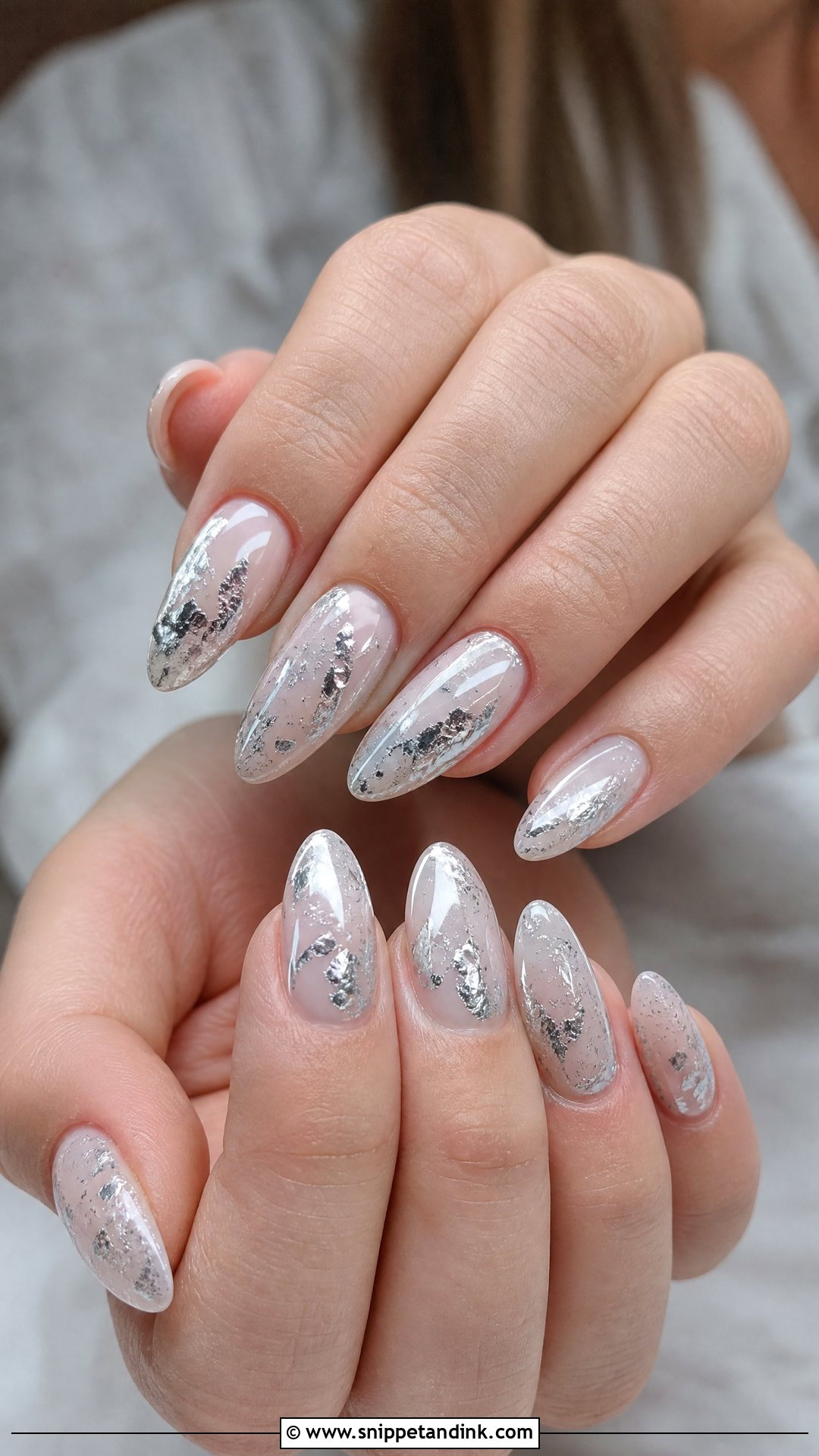Silver Foil Winter Wedding Nails - Snippet and Ink - 25 Winter Wedding Nails