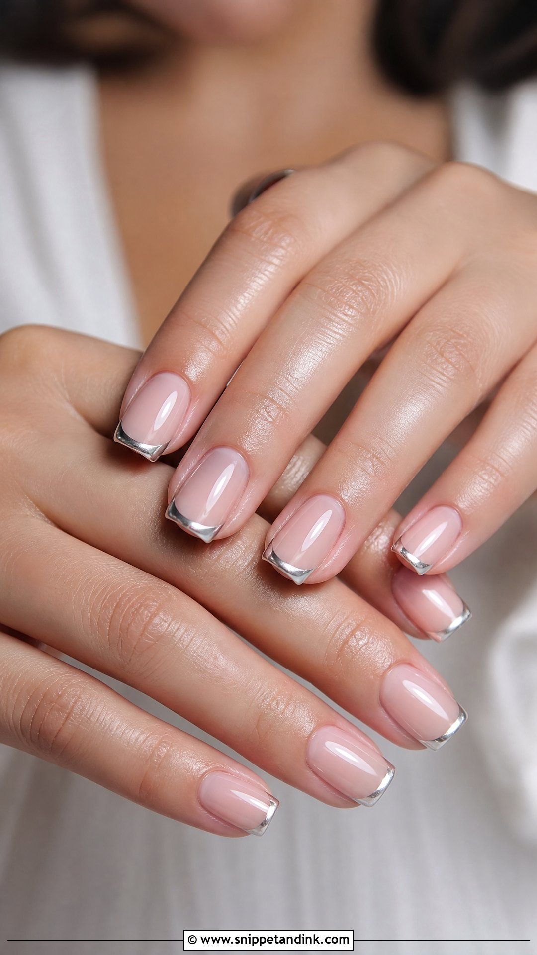 Silver French Bride Nails - Snippet and Ink - 35 Bride Nails Wedding