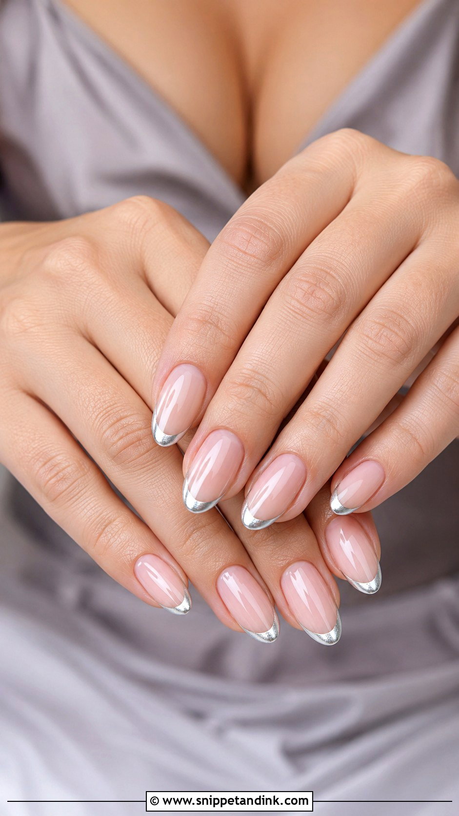 Silver French Bridesmaid Wedding Nails - Snippet and Ink - 20 Winter Bridesmaid Wedding Nails